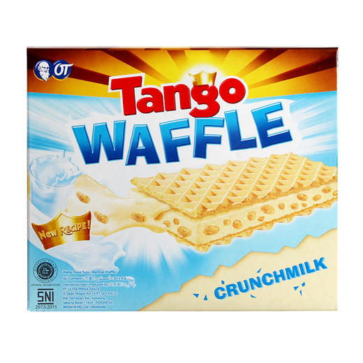 印尼进口 Tango咔咔脆威化饼干 休闲零食小吃 早餐下午茶食品 牛奶味夹心160g/盒 商品图1