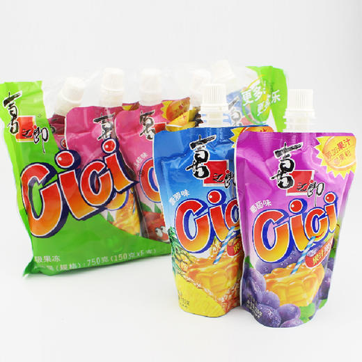 喜之郎 cici果汁果冻爽 特惠装150g*5袋 混合口味 可以吸的果冻 下午茶休闲零食 商品图2