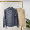 丁摩  钉珠打底蕾丝衫上衣韩版修身立领百搭小衫Q121035-DB99 商品缩略图4