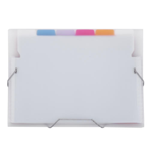 日本国誉（KOKUYO）淡彩曲奇学生薄款松紧风琴包资料册文件夹收纳袋A46层7袋透明WSG-DFC70T 商品图5