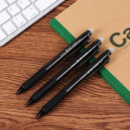 晨光(M&G)文具0.5mm黑色中性笔 子弹头按动签字笔 热可擦水笔 10支/盒AKPH3204 商品图2