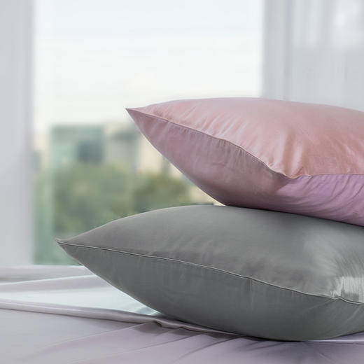 京东京造 真丝枕套 桑蚕丝绸纯色枕头套 单只  48*74cm 灰色 商品图2