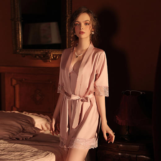 性感长袖睡袍 情趣诱惑蕾丝内衣女家居服 商品图7