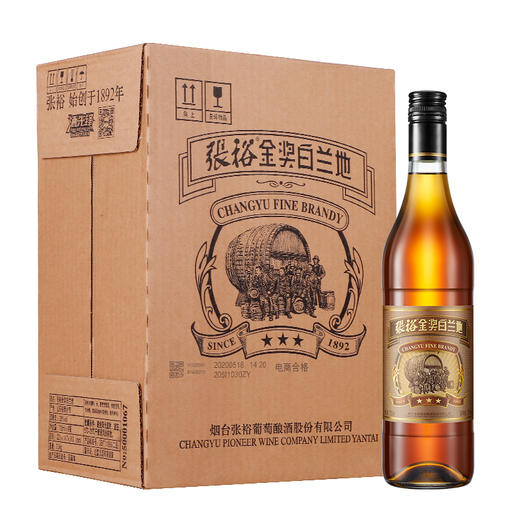 张裕 三星金奖白兰地 700ml*6瓶 整箱装 商品图0