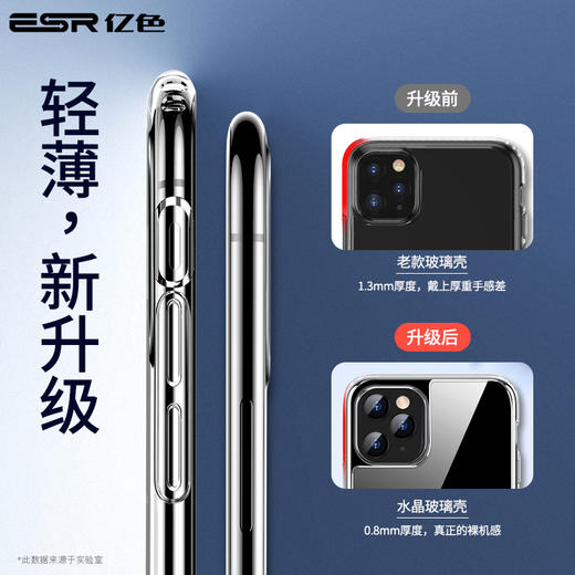 亿色(ESR)苹果11Pro手机壳iPhone11 Pro保护套全透明防摔玻璃壳全包硅胶软边镜面网红男女潮牌 琉璃-剔透白 商品图4
