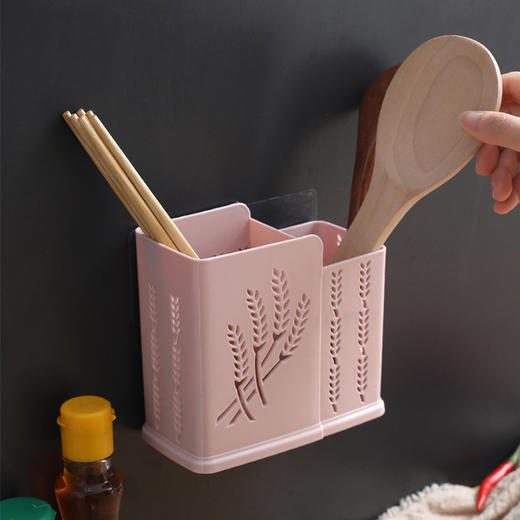 熊诺居家厨房无痕粘贴筷子笼颜色随机 商品图0