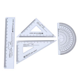 晨光(M&G)文具学生考试绘图套尺 米菲系列 (直尺+三角尺*2+量角器)组合装 4件套MF9601