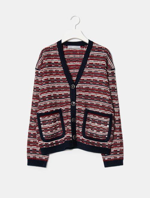 20FW 红色花呢豪华纽扣开衫JPY带授权招加盟代理 商品图1