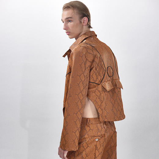 HUMANWORLD 21SS 短装蛇纹有领拉链外套 商品图1