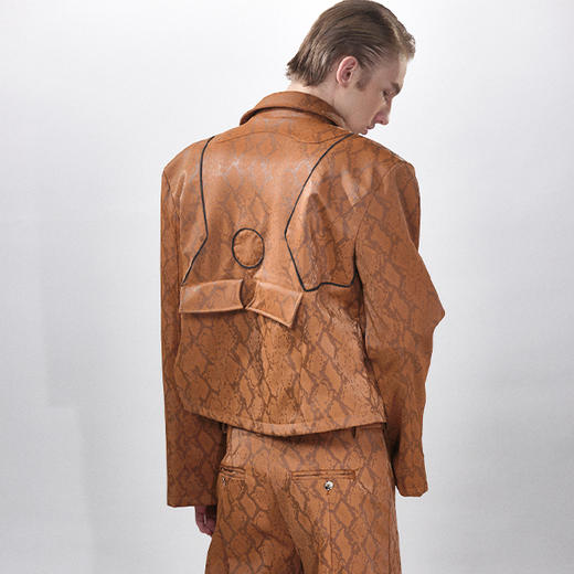 HUMANWORLD 21SS 短装蛇纹有领拉链外套 商品图3