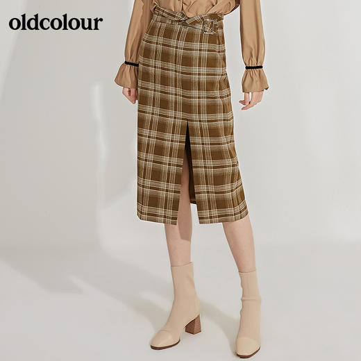oldcolour2021春季新品格子半身裙GN11063609 商品图0