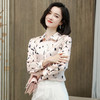 上海旗袍厂ASE-9076印花方领单排扣真丝衬衫 商品缩略图1