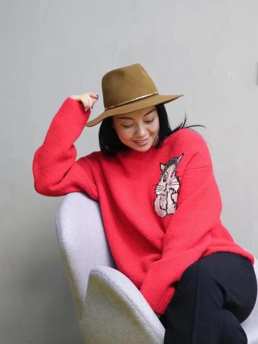 Miss Sixty2020冬季新款钉钻松鼠图案圆领套头毛衣女604RJ7340000 商品图1