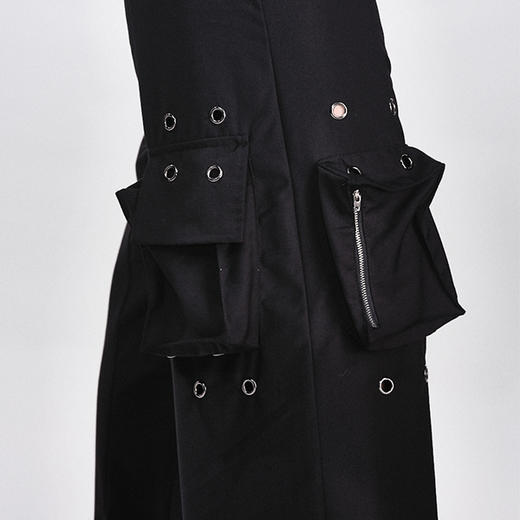 HUMANWORLD 21SS 阔腿大袋单排纽扣黑色裤子 商品图4