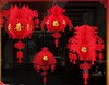 【装饰】*春节挂饰商场新年装饰植绒红灯笼喜庆大红福字六角宫灯 商品缩略图1