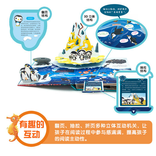 【适合2-7岁】海底小纵队大电影  3D海洋奇趣立体书 商品图3