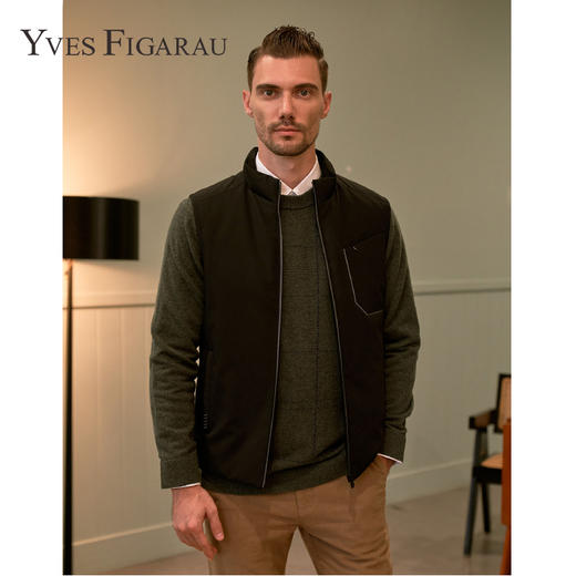 YvesFigarau伊夫·费嘉罗秋冬新款商务休闲时尚保暖短款羽绒背心904701 商品图0
