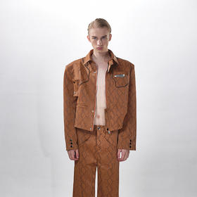 HUMANWORLD 21SS 短装蛇纹有领拉链外套