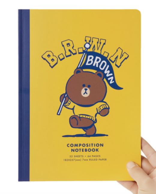 韩国 可爱Line Friends布朗大学B5有线笔记本JPY带授权招加盟代理 商品图1