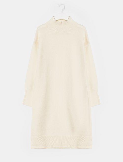 象牙色实心半领针织长款一件JPY带授权招加盟代理 商品图1