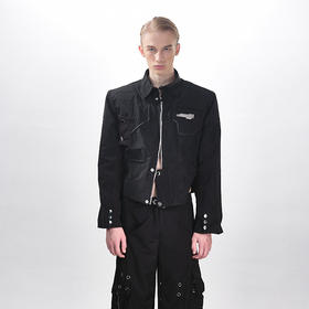 HUMANWORLD 21SS 黑色短装有领拉链外套