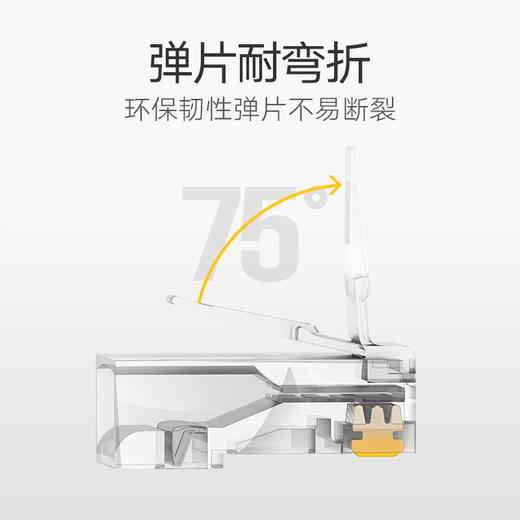 绿联（UGREEN）六类网线水晶头 6类千兆网络接头 RJ45工程级8P8C电脑网线连接器 Cat6水晶头镀金 100个 60558 商品图3