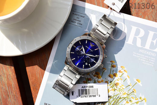 原单阿玛尼ARMANI男表AR11306
机芯：石英机芯
表壳：316L精钢
表带：316L精钢 商品图0