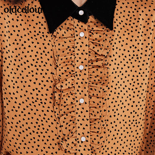 oldcolour春季时尚波点气质通勤长袖衬衫女GN11013605 商品图4