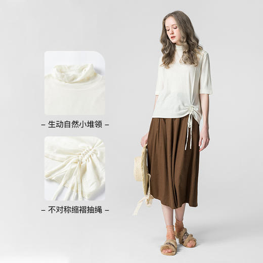 famecoco范可儿打底羊毛衫女堆堆领针织上衣F211DB003 商品图2