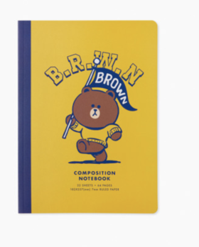 韩国 可爱Line Friends布朗大学B5有线笔记本JPY带授权招加盟代理