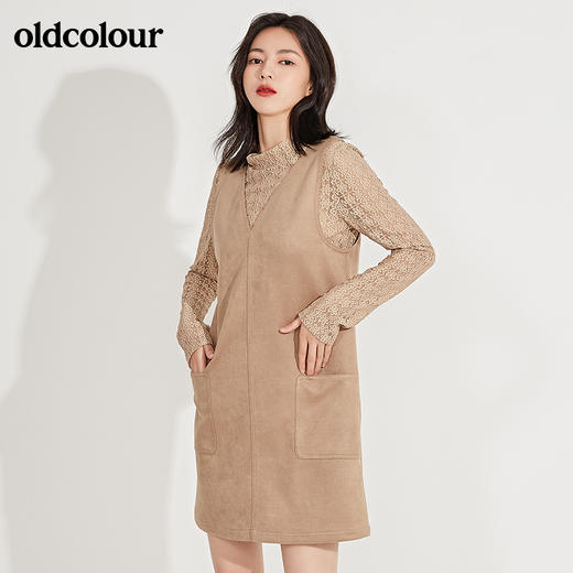 oldcolour春季新品纯色时尚气质两件套连衣裙GN11103608 商品图3