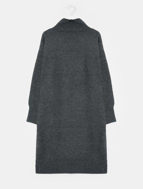 灰纯色半领针织长款一件JPY带授权招加盟代理 商品图3