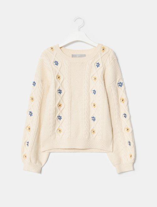 象牙花刺绣针织衫JPY带授权招加盟代理 商品图1