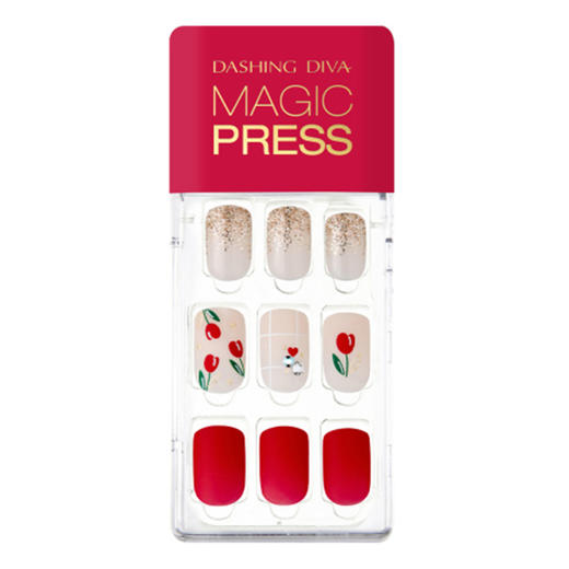 DASHING DIVA [SOFT SHINE] MAGIC PRESS - DELIGHT RED 美甲贴JPY带授权招加盟代理 商品图0