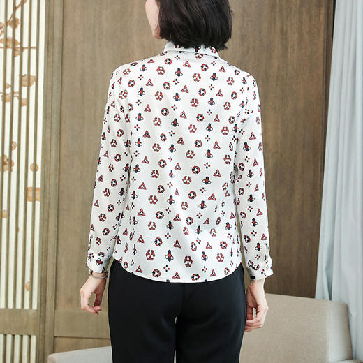 上海旗袍厂ASE-9086立领印花气质真丝衬衫 商品图4