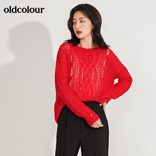 oldcolour2021春季新品毛织套头衫女GN11052603 商品图0