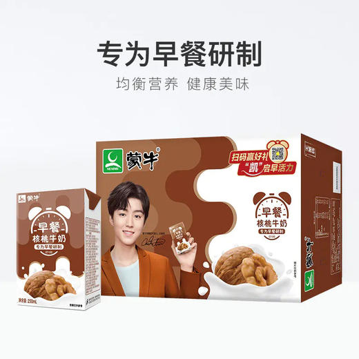 蒙牛早餐奶核桃味利乐包250ml×24盒 商品图2