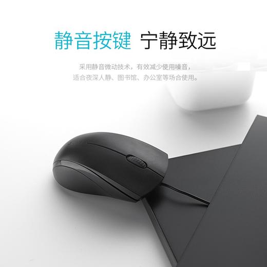 雷柏（Rapoo） N1200 有线鼠标 办公鼠标 静音鼠标 对称鼠标 笔记本鼠标 电脑鼠标 黑色 商品图1