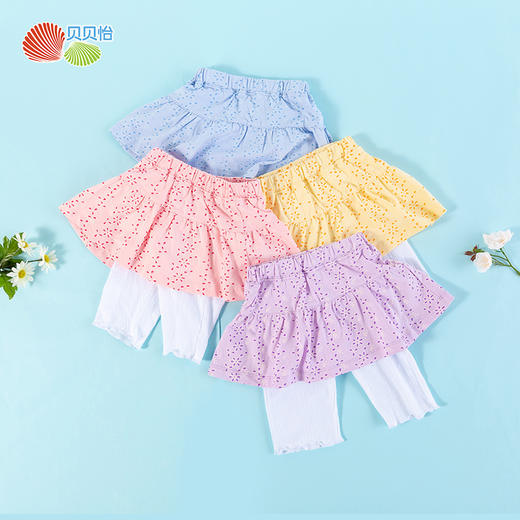 贝贝怡新款春夏季女童宝宝休闲假两件裙裤打底裤透气七分短裤202K2008 商品图8