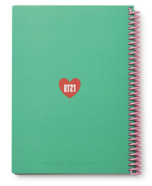 韩国 可爱Line Friends BT21 RJ HEART A5弹簧笔记本JPY带授权招加盟代理 商品图1