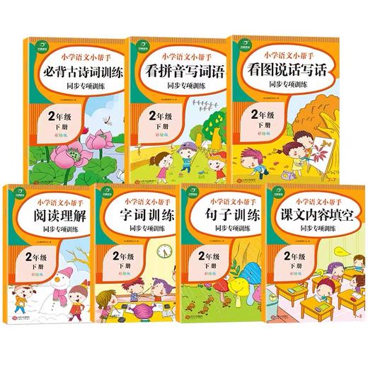 人教统编版2年级下册/二年级第二学期语文课堂同步专项训练 看拼音写词语看图说话写话阅读理解课文填空字词句古诗词训练 小学教辅 商品图4