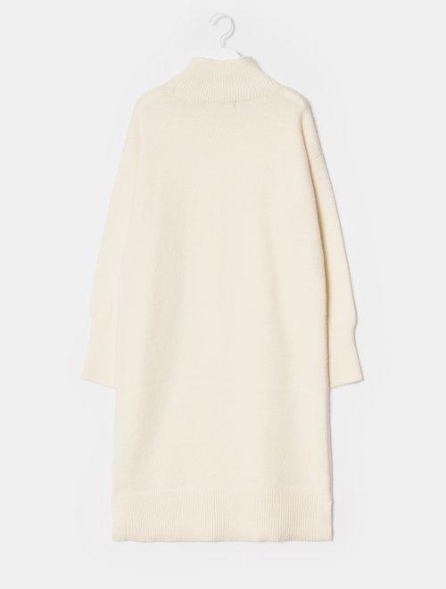 象牙色实心半领针织长款一件JPY带授权招加盟代理 商品图2