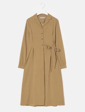 20FW 米色不平衡肩带长连衣裙JPY带授权招加盟代理