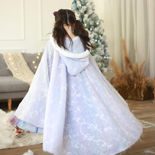 pureshare 艾莎公主裙女童连衣裙新冬款宴会气质洋气生日礼服-薰衣草的天堂 商品图2