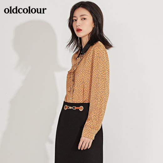 oldcolour春季时尚波点气质通勤长袖衬衫女GN11013605 商品图2