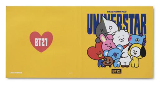 韩国 可爱Line Friends  BT21 HEART便签本JPY带授权招加盟代理 商品图1