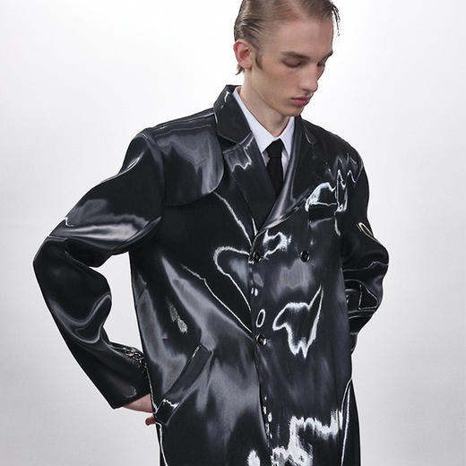 HUMANWORLD 21SS 长款亮面风衣版型外套 商品图3