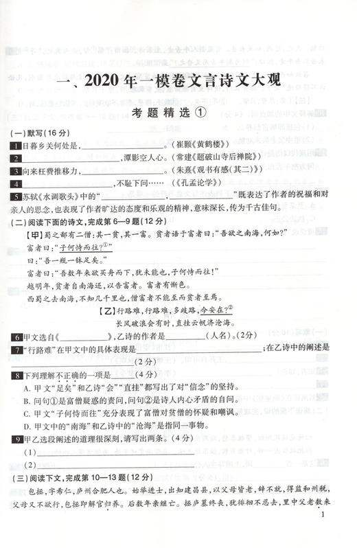2021届新版 五年上海中考语文模拟卷大观 文言诗文考题精选) 五年上海一模二模精选 光明日报 上海好题目初中语文阅读与理解 商品图3