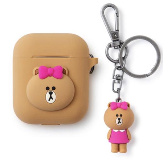 韩国 可爱Line Friends Choco AirPods硅胶套/钥匙圈套JPY带授权招加盟代理 商品图2