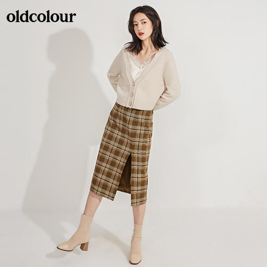 oldcolour2021春季新品格子半身裙GN11063609 商品图4